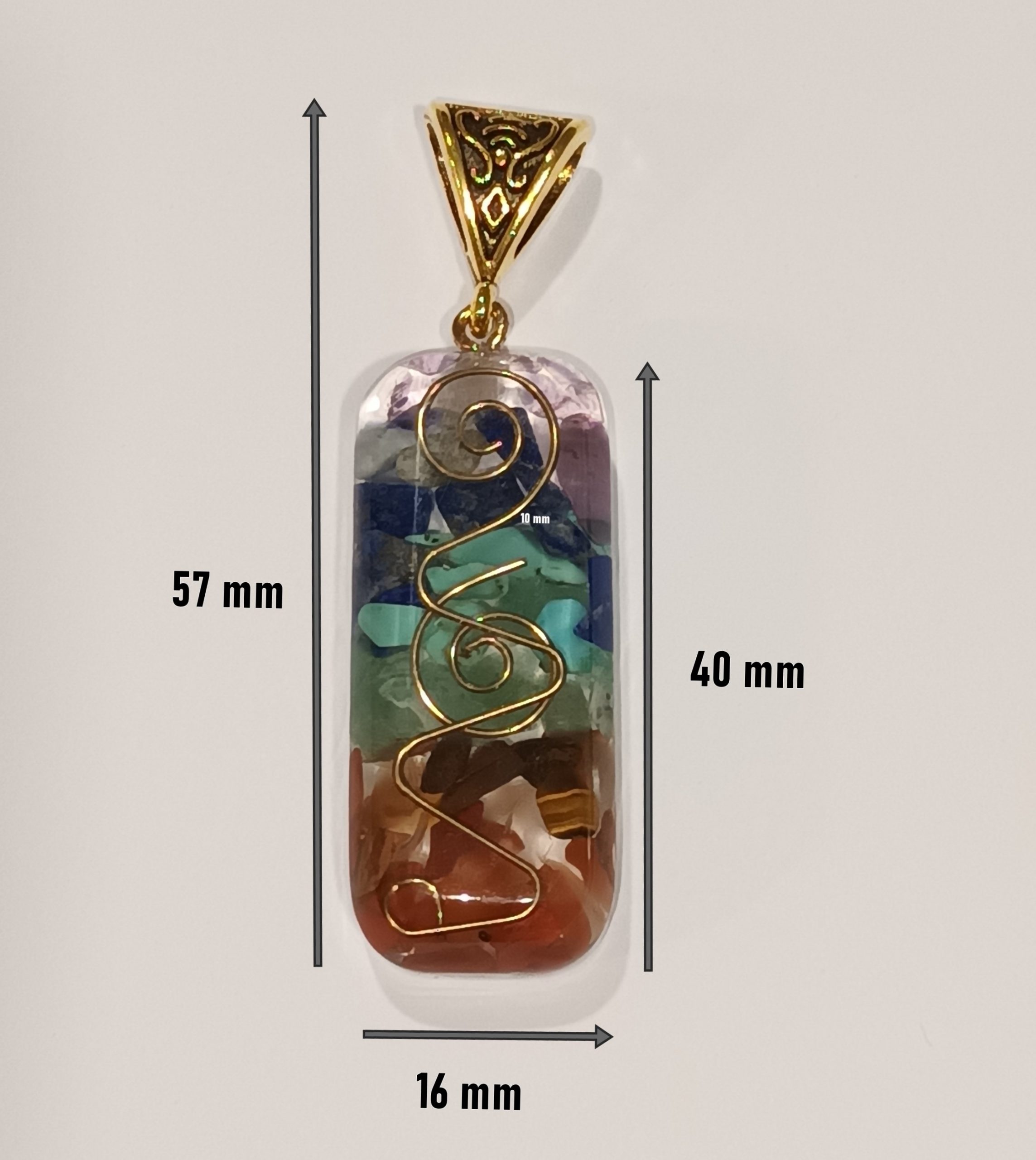 pendentif orgone 7 chakras