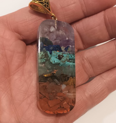 Collier pendentif orgone à motif de géométrie sacrée – Image 2