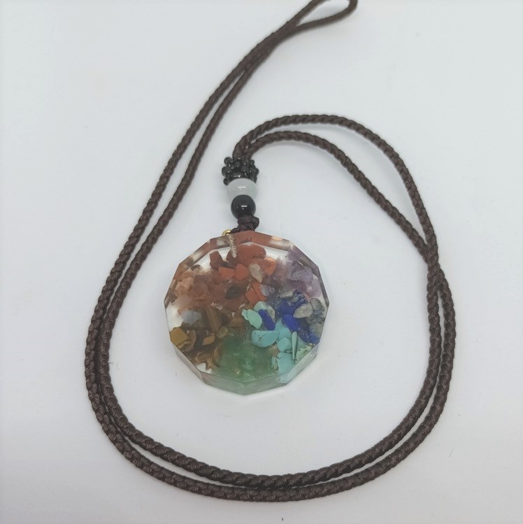 Collier pendentif orgone à avec symbole fleur de vie – Image 2