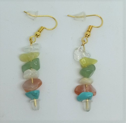 pendentif boucle d'oreilles avec pierres