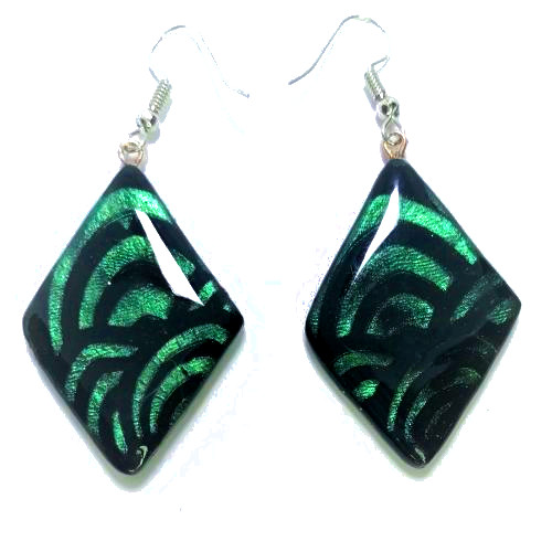 boucles d'oreilles vert fluo
